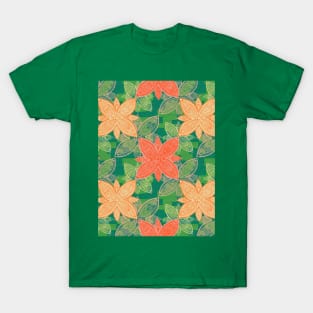 Flower Mandala Orange and Green T-Shirt